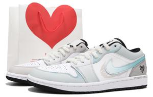 Jordan Женские баскетбольные кроссовки Air 1 с низким износом, винтажные, сине-розовые