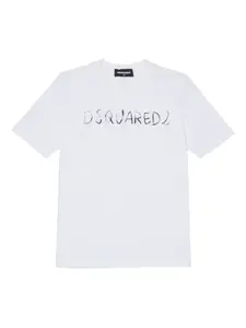 Футболка с логотипом Dsquared2 Kids, белый