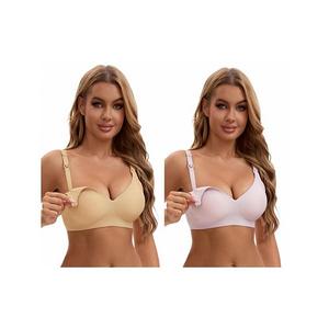 2 упаковки бюстгальтера для кормления push up wirefree с передней застежкой Inspire Chic, Pink Beige
