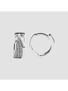 Adeliás Женские серьги - серьги-кольца на шарнирах из серебра 925 пробы с кубическим цирконием в серебре