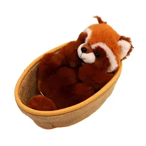 Wowo Collection милый зверек маленький енот щенок плюшевые куклы плюшевая игрушка 21см длиной Tak Bebe, Basket Of Baby Raccoons