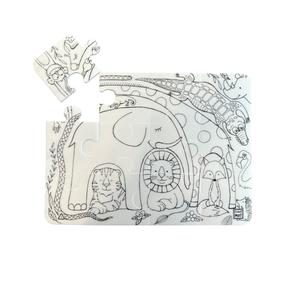 Белый пазл 12 деталей водонепроницаемый для раскрашивания Strigo Cute Friends, большой