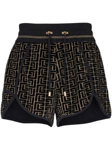 Balmain monogram running shorts, черный