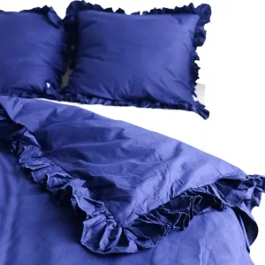 Постельное белье с оборками, пододеяльник для спальни 200х200 см, темно-синий EDANTI