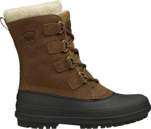 Helly-Hansen Varanger Primaloft утепленные зимние ботинки для женщин - водонепроницаемый кожаный верх, дизайн duck boot, технология FreezeBlock Helly Hansen, 741 Bistre/Black