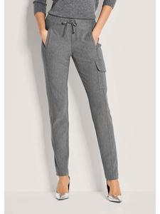 MADELEINE Трикотажные брюки-карго на шнуровке, серо-меланжевого цвета