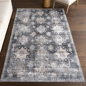 Ковер Philomena Medallion Spill Proof Area Rug nuLOOM, 152x244 см, песчаный серый