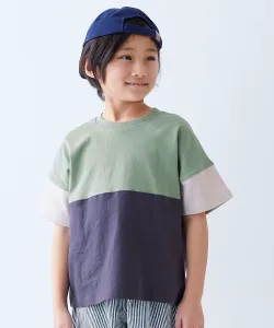 Свободная футболка с коротким рукавом, детская одежда, весна/лето 2016 Devirock, цвет 017-Cream Green-Sumikuro