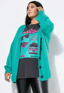 Мягкий кардиган с v-образным вырезом и длинными рукавами. Studio Untold, Turquoise Green