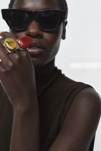 Zara Набор из 2 колец с крупными камнями