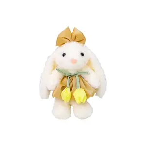 Милый кролик с большим бантом подвесная кукла плюшевая игрушка высота 27см CHUNTUSHU