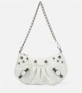 Кожаная сумка через плечо Le Cagole Mini Balenciaga, белый