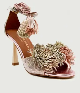 Сандалии на шпильке с помпоном Kurt Geiger, розовый