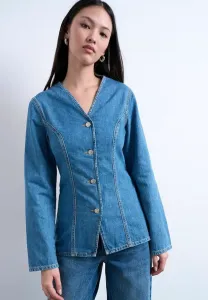 Блузка цпейтон Topshop, Medium Blue Denim