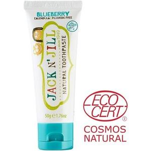 Детская натуральная зубная паста успокаивает десны и борется с кариесом со вкусом черники, 1 х 50 г, мята, Jack N' Jill
