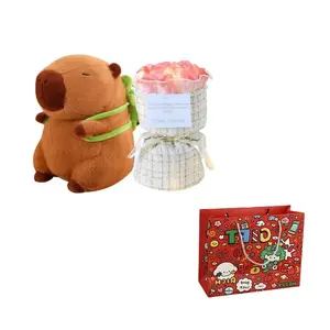 Плюшевая игрушка капибара с черепашкой на спине, высота 23 см Fat Fat Dragon