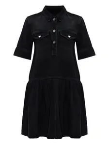 Джинсовое платье с короткими рукавами Ganni, черный