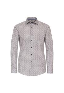 Мужская деловая рубашка с принтом современного кроя Venti, коричневый