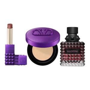 Valentino Дикая фиолетовая лимитированная помада с воздушной подушкой набор приключение мисс парфюм ваниль жасмин #134R+#LN2+50ml