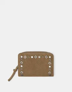 Коричневый кошелек с заклепками Pull&Bear