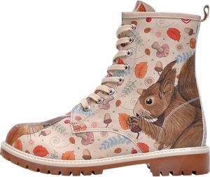 Женские высокие ботинки DOGO - веганская кожа и уникальный дизайн, зимние женские ботинки, удобные и стильные, Squirrel Design