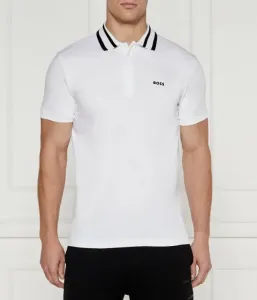 Поло Пауле slim fit Boss Green, белый