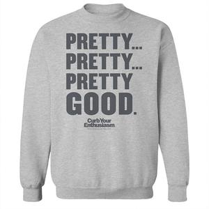 Мужской серый флисовый свитшот с рисунком Pretty Pretty Pretty Good Curb Your Enthusiasm Licensed Character, цвет Sport Gray