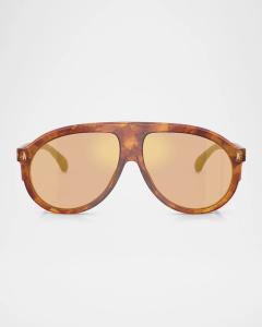 Мужские солнцезащитные очки-авиаторы ME6001 Moncler, цвет Tortoise