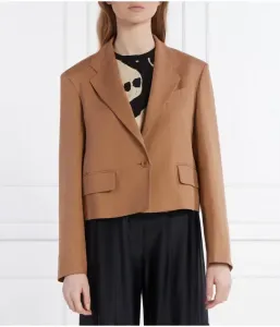 Блейзер cropped fit Weekend Maxmara, коричневый