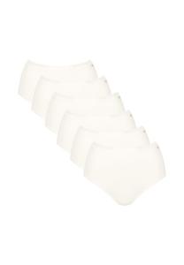 Трусы с высокой талией упаковка из 6 шт. - повседневные хлопковые трусы с высокой талией 6 шт. эластичный хлопок Sloggi, белый