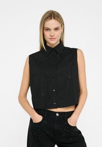 Блузка на пуговицах WITH RHINESTONES - Top LIU JO, черный