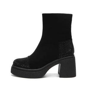 WEISHIBANGWEI Ботильоны женские 7 см, черные