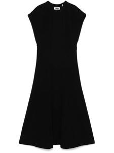 Платье миди в рубчик Jil Sander, черный