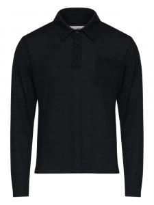 MM6 Maison Margiela рубашка поло с длинными рукавами, черный