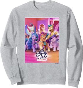 Толстовка с групповым фото на тему фильма «Мой маленький пони: Новое поколение», серая My Little Pony