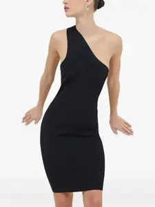 Трикотажное мини-платье на одно плечо Tuzal Iro, черный