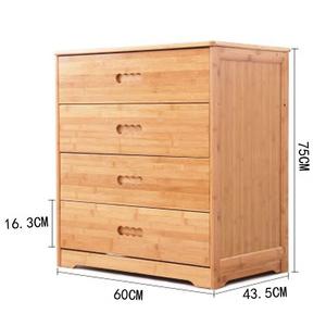 Yu Senyi Комод 71 см для спальни из массива бамбука, 2 ящика, светлый желтый, скандинавский стиль