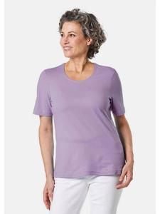 Короткий размер: Базовая хлопковая футболка с короткими рукавами сиреневого цвета. GOLDNER