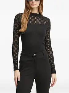 Кружевной свитер с длинными рукавами Karl Lagerfeld, черный