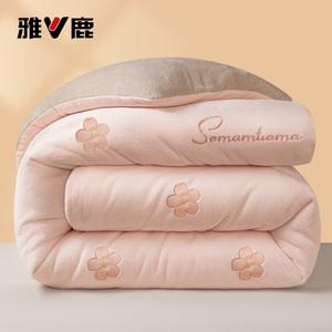 Yalu Пуховое одеяло 150х200 см, вес 3,5 кг, молочный бархат, утепленное, цвет Cherry Blossom - Light Cream + Mountain Ash