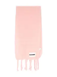Шарф с бахромой Jil Sander, розовый