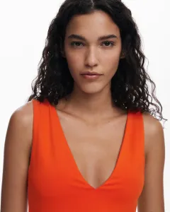 Короткое платье с этническим принтом Desigual, оранжевый