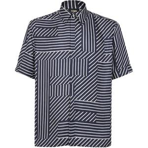 FENDI Мужская синяя рубашка