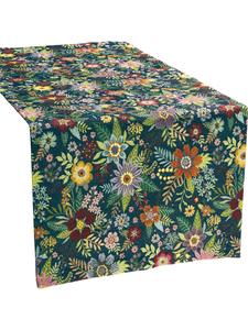 Erwin Müller Жаккардовая, хлопковая, тканая скатерть-дорожка синего и разноцветного цвета