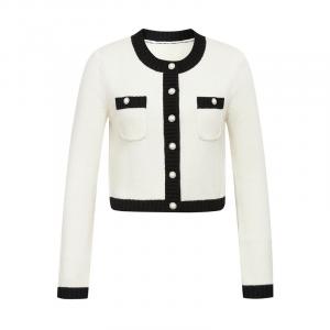 Короткий кардиган Deep Breath из чистой шерсти с длинными рукавами, белый