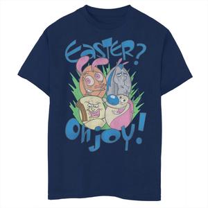 Футболка с рисунком Nickelodeon Ren & Stimpy для мальчиков 8–20 лет «Пасхальная радость» Nickelodeon