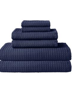 Банное полотенце Waffle Twist из 100% хлопка, 76,6 см x 152 см Uchino, Indigo