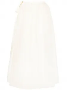 Полупрозрачная юбка миди Uma Wang, нейтральный