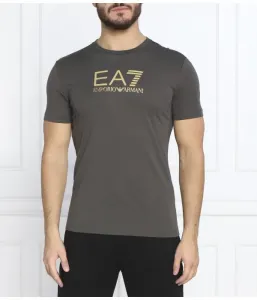 Футболка regular fit Ea7, оливково-зеленый