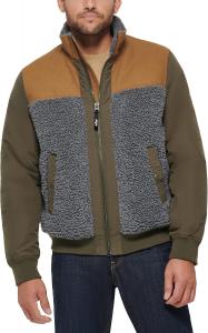 Мужская куртка Levi's из стеганого шерпа смешанной техники с воротником-стойкой, Olive